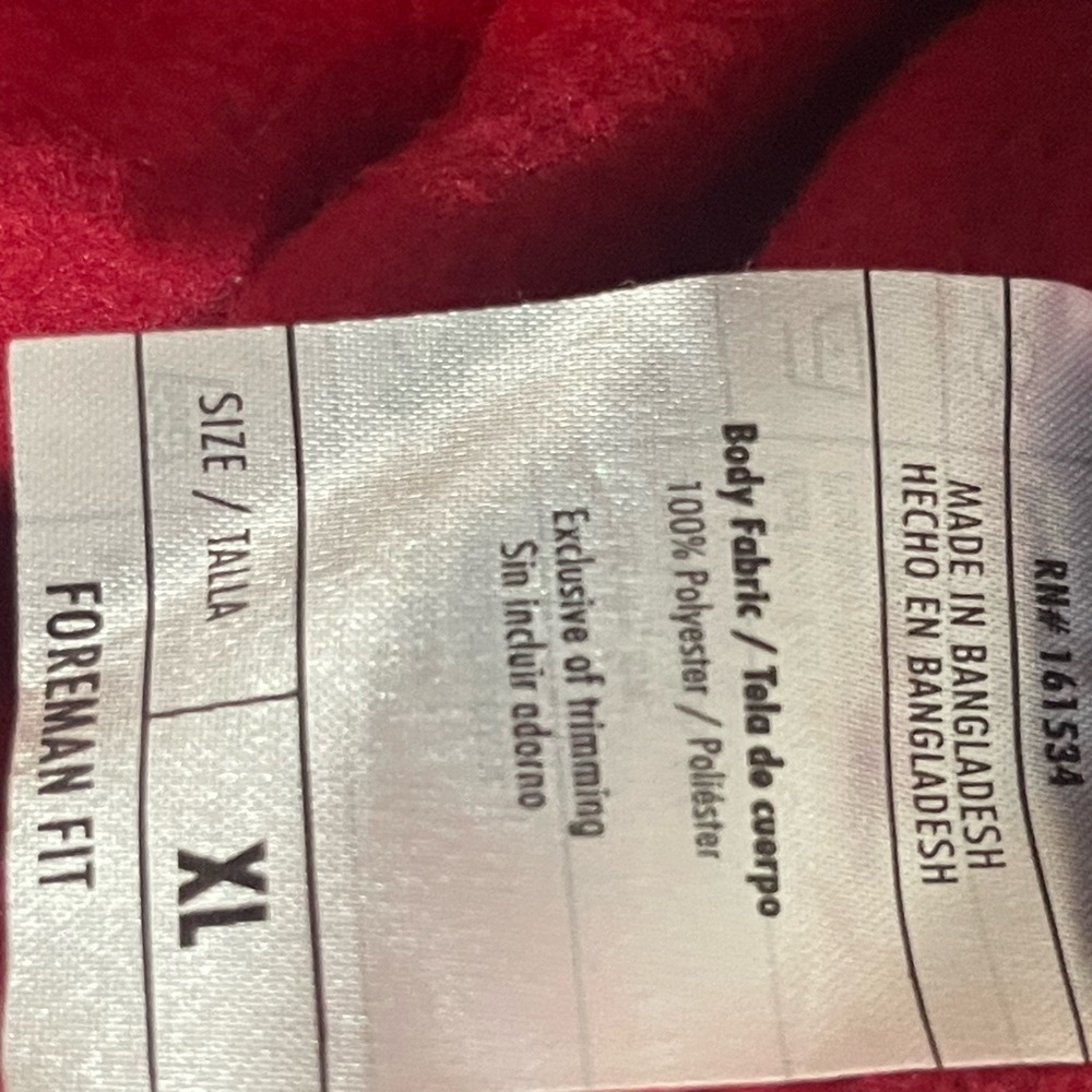 Eddie Bauer Workwear Men's  1/4 Zip Red and Black fleece Top XL - Picture 5 of 7